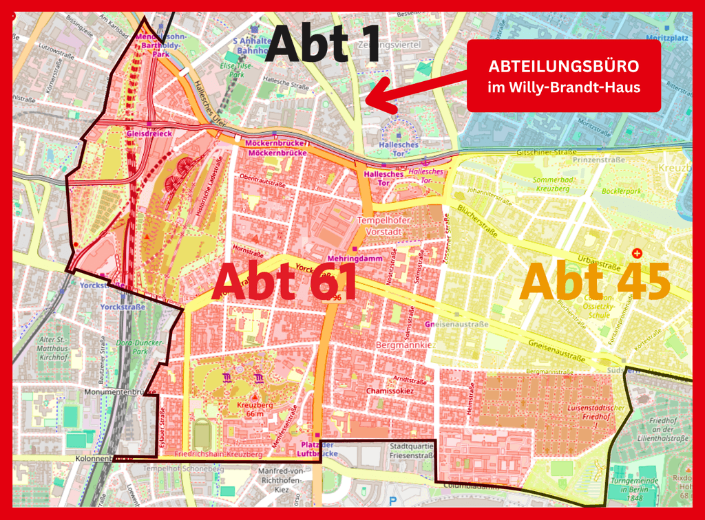 Straßenplan Abteilung Kreuzberg 61 - Vom Platz der Luftbrücke bis zum Landwehrkanal